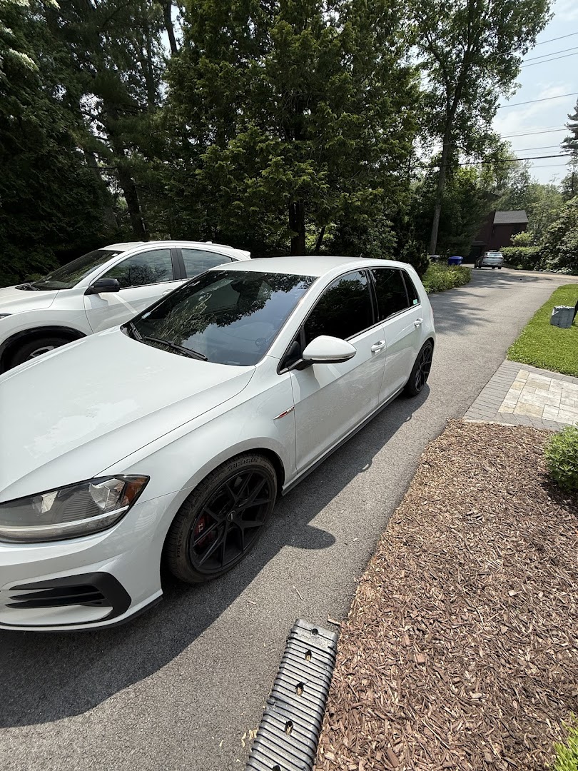 White VW Golf with professional window tint